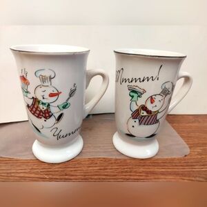 Pair of Yummy and Mmmm Coffee/Tea Mugs